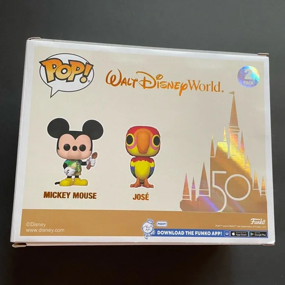 NIB FunkoPop Disney 2 pack Mickey & Jose. Tiki themed 50th Anniversary item. - Picture 3 of 4